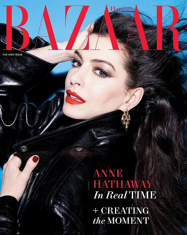 Anne Hathaway on the cover of Harper's Bazaar