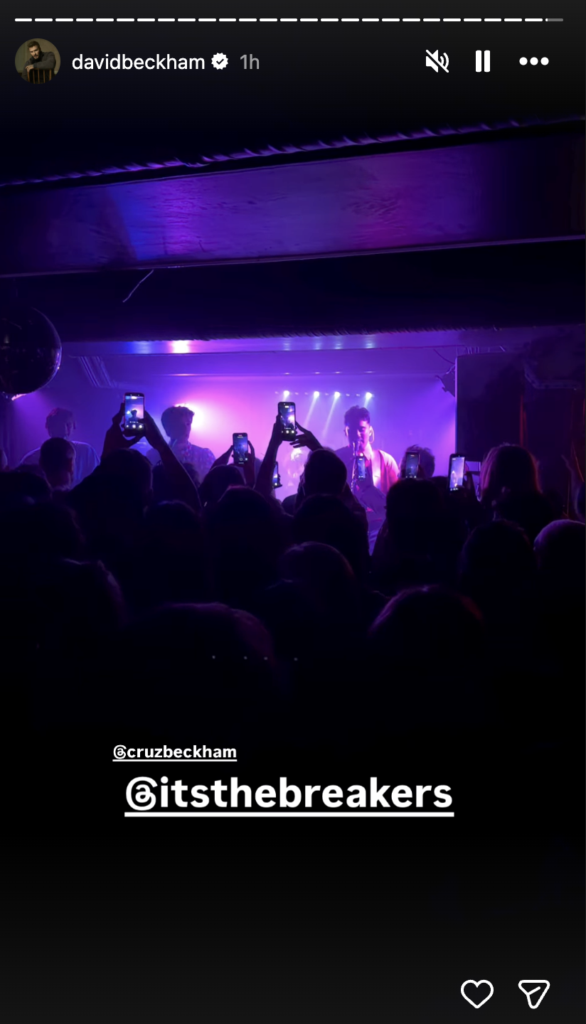 David Beckham watches son in band