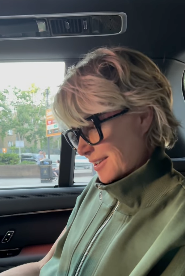 Portia in the back of her Range Rover